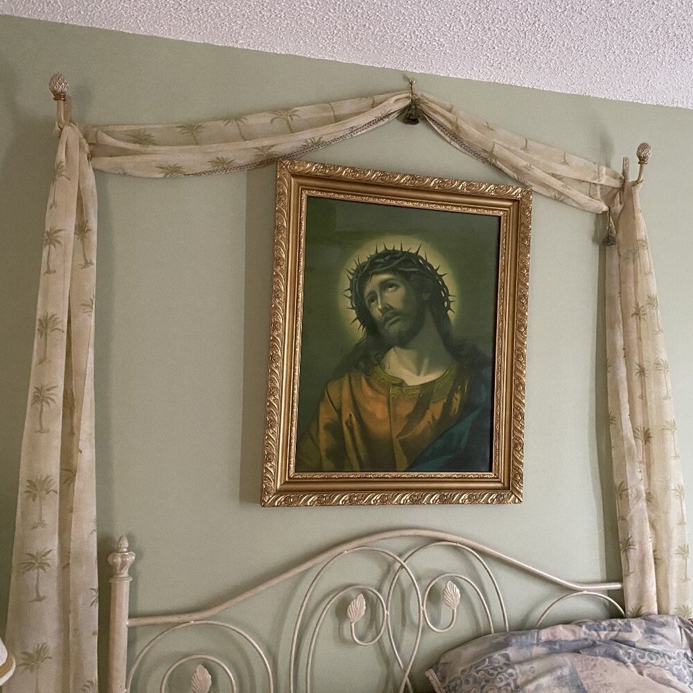 Elegant Curtain with Two Wall-Mounted Holders